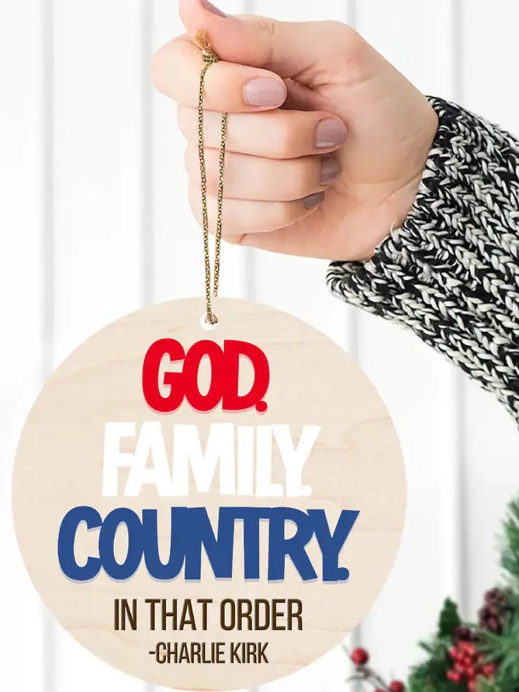 God Family Country Charlie Kirk Acrylic Decorative Ornament As picture / ONE