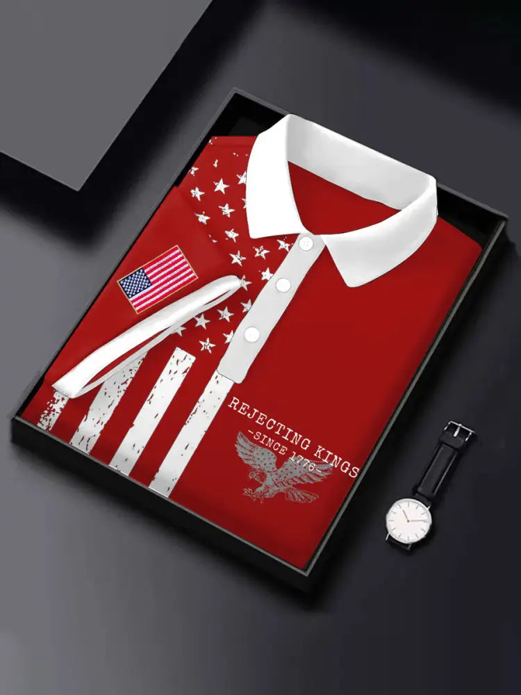 Men’s 8647 FDT Printed Casual Tops Red / S