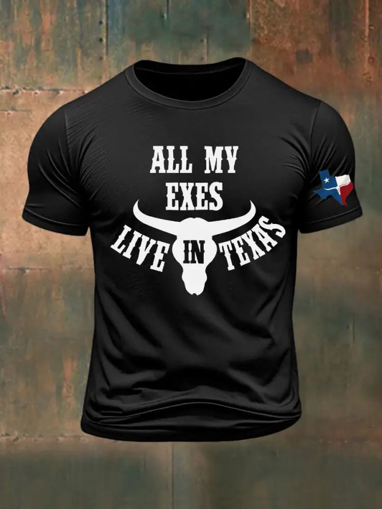 Men’s All My Ex’s Live In Texas Printed T-shirt Black / S