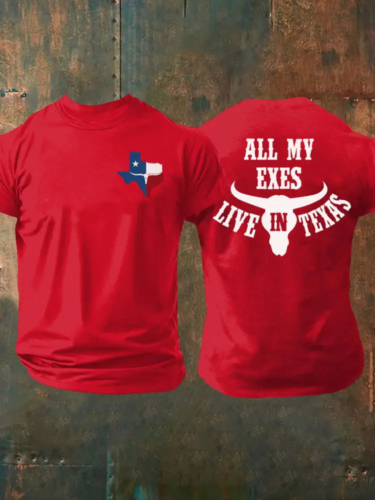 Men’s All My Ex’s Live In Texas Printed T-shirt Pure Red / S
