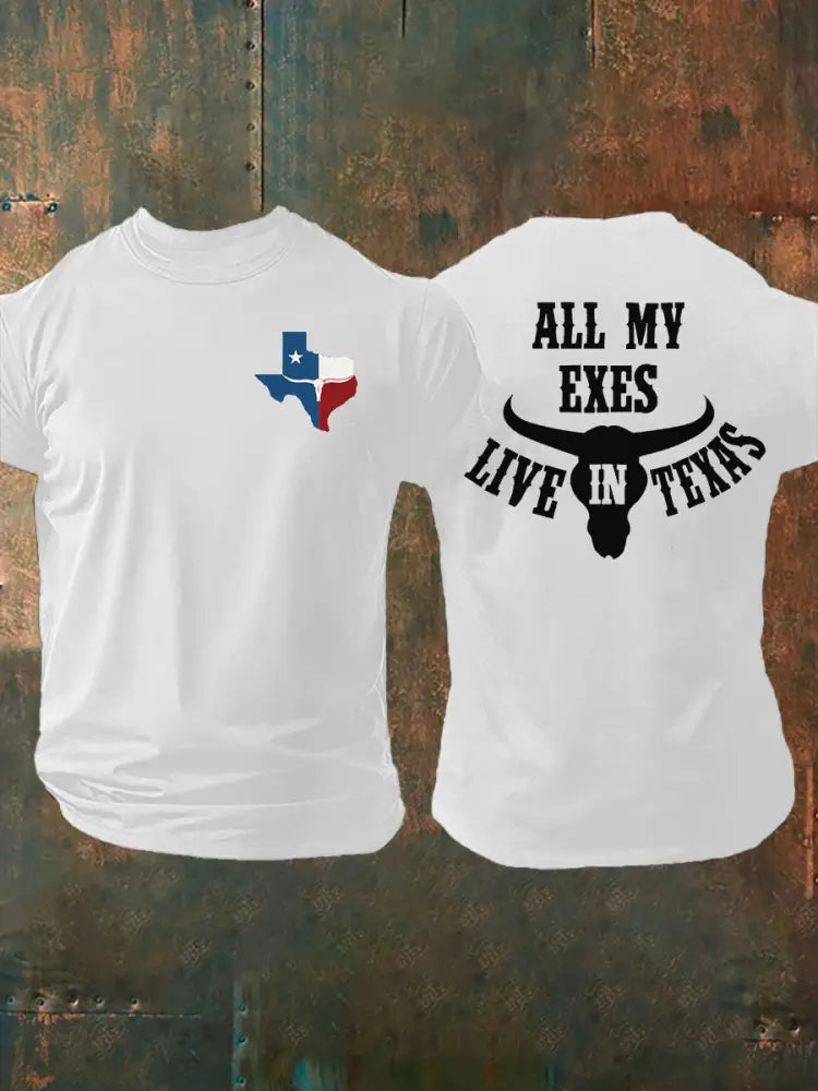 Men’s All My Ex’s Live In Texas Printed T-shirt White / S