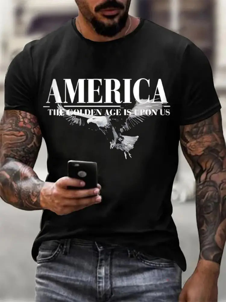 Men’s America The Golden Age Is Upon Us Print T-shirt Black / S