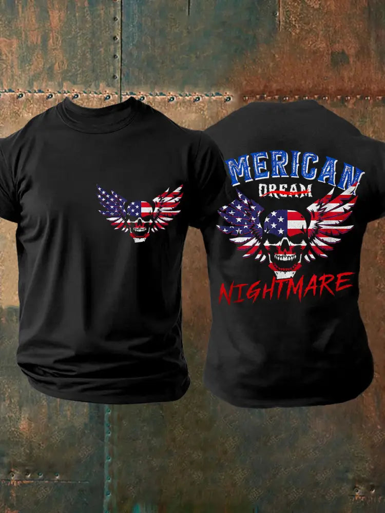 Men’s American Flag Dream nightmare T-shirts Black / S