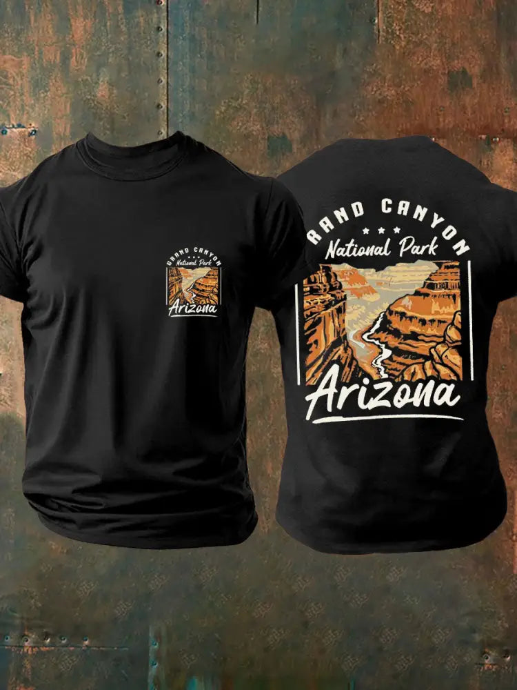 Men’s Arizona Hike Short-Sleeved Printed T-shirt Black / S