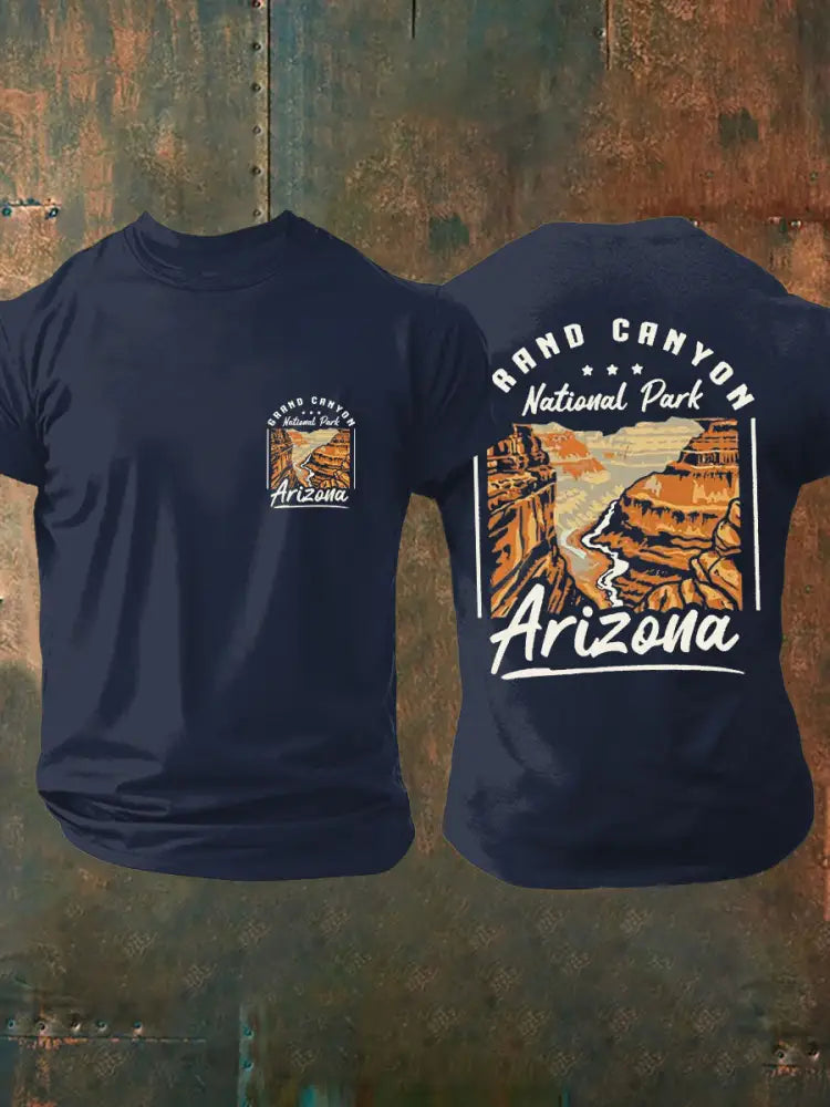 Men’s Arizona Hike Short-Sleeved Printed T-shirt Navy Blue / S
