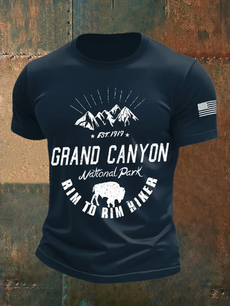 Men’s Arizona Hike Short-Sleeved Printed T-shirt Navy Blue / S