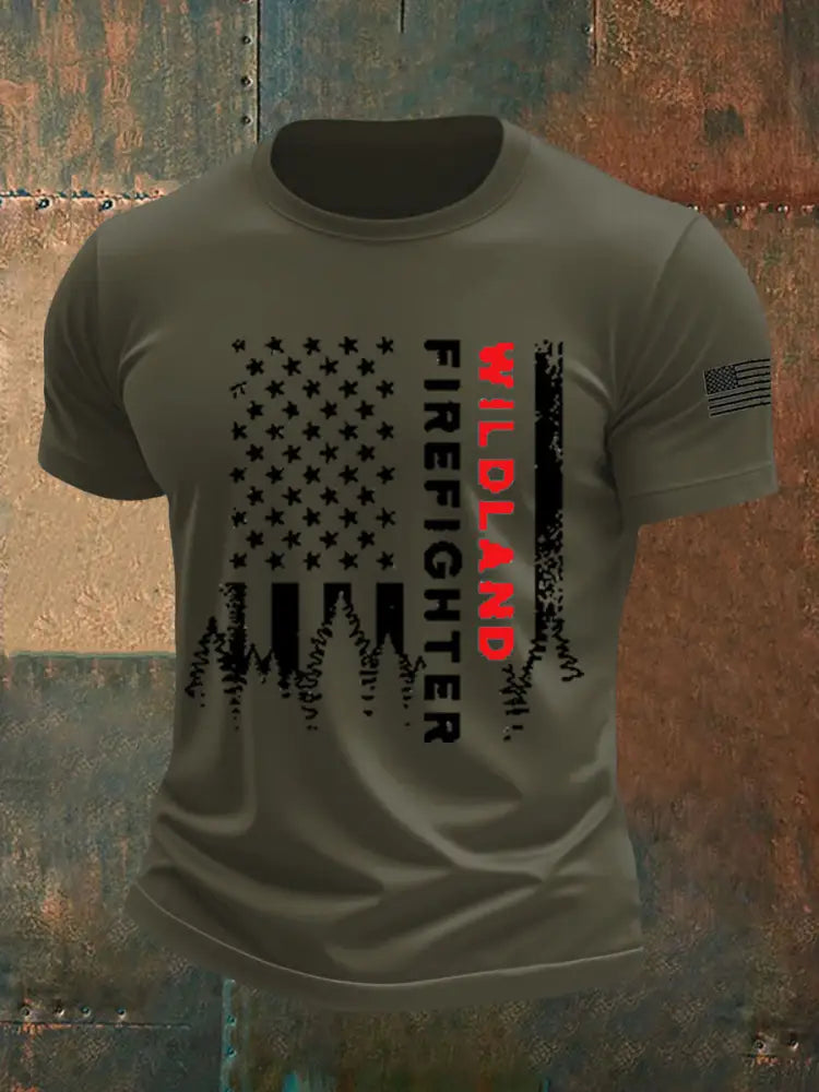 Men’s Arizona Wildfire Short-Sleeved Printed T-shirt Army Green / S