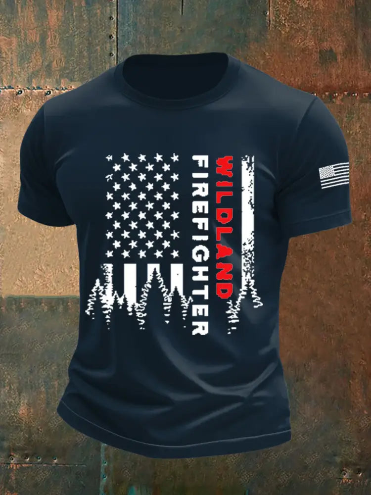 Men’s Arizona Wildfire Short-Sleeved Printed T-shirt Navy Blue / S