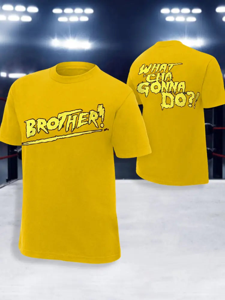 Men’s Brother What’cha Gonna Do? Print T-shirt Yellow / S