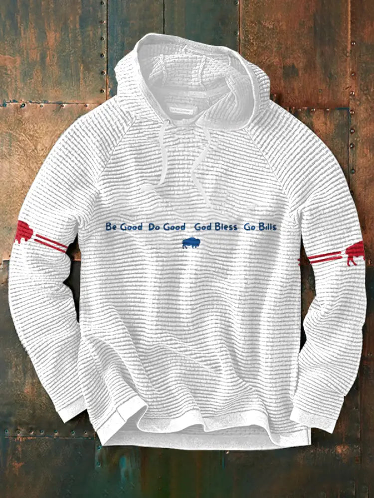 Men’s Buffalo Football Lover Printed Hoodie White / S