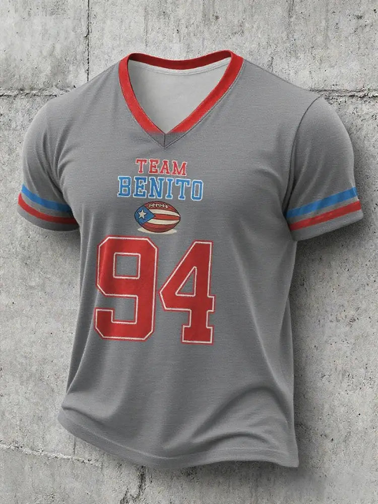 Men’s Bunny Football Music Lover Printed T-shirt