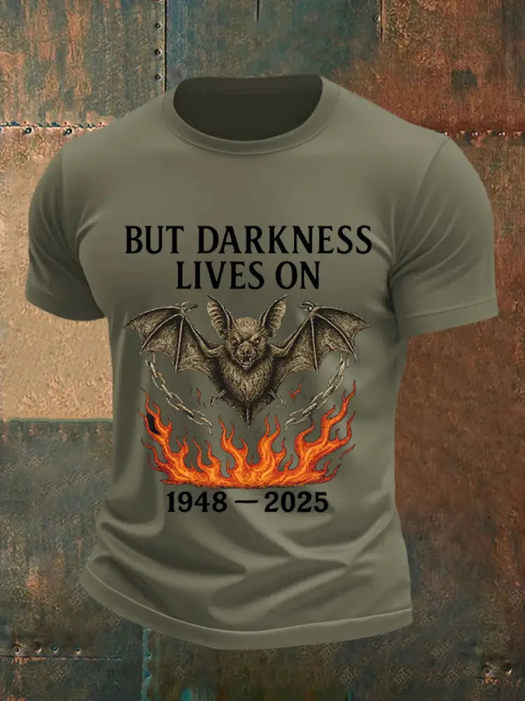 Men’s But Darkness Lives On Rock Legend Memorial Tee Army Green / S