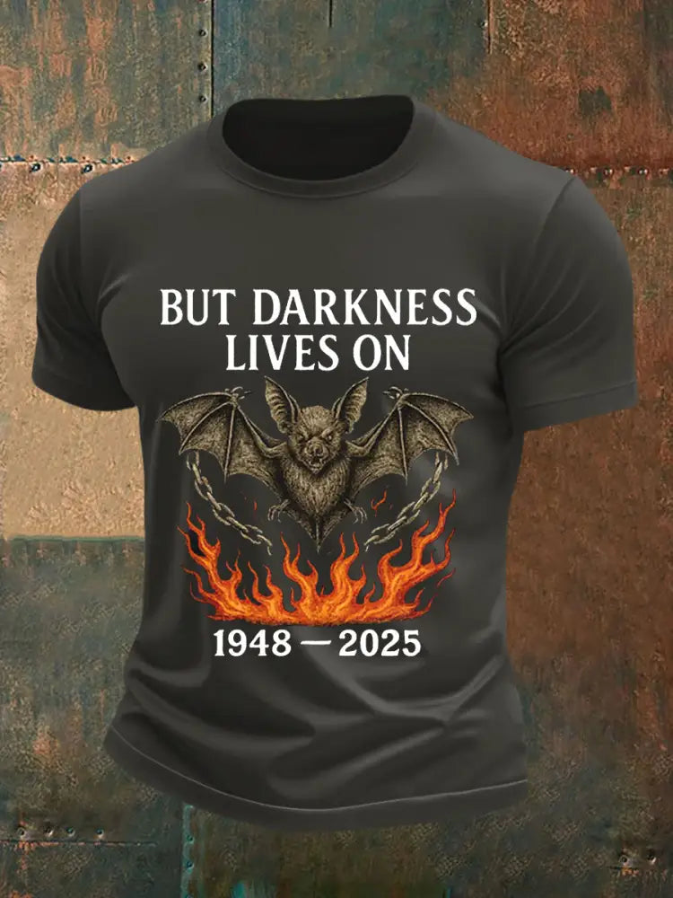 Men’s But Darkness Lives On Rock Legend Memorial Tee Dark Gray / S
