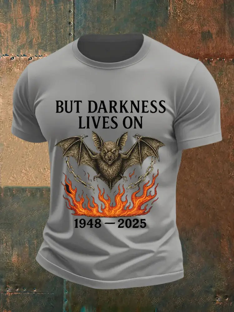 Men’s But Darkness Lives On Rock Legend Memorial Tee Light Gray / S