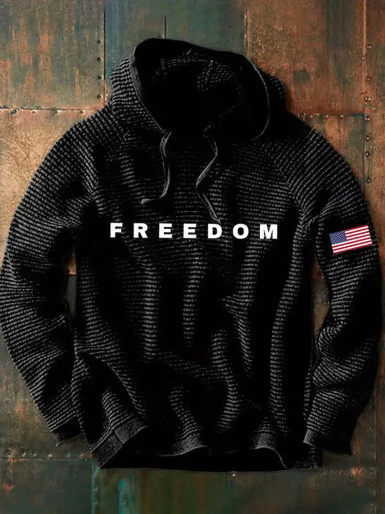 Men’S Casual Printed Long-Sleeved Sweatshirt Black / S