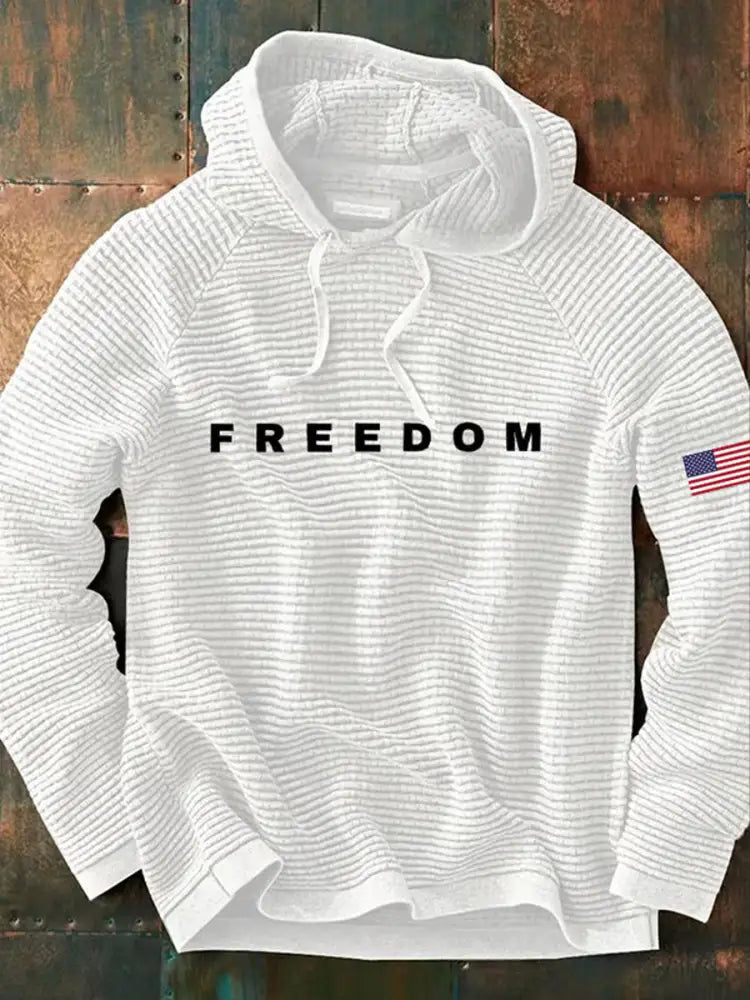 Men’S Casual Printed Long-Sleeved Sweatshirt White / S