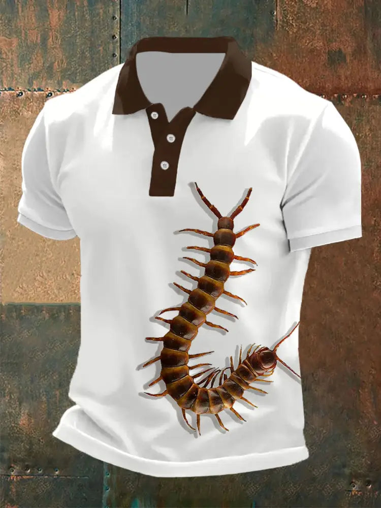 Men’s centipede print tops Brown / S
