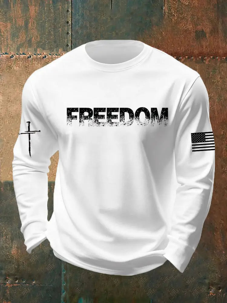 Men’s Charlie Kirk Freedom Printed long sleeve T-shirt White / S