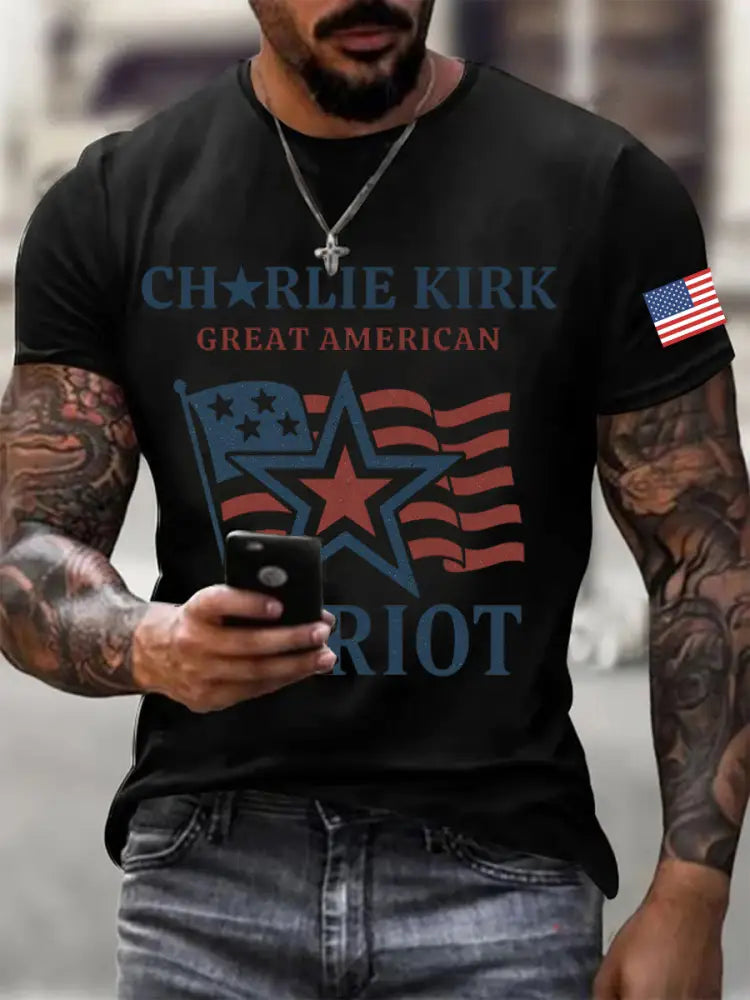 Men’s Charlie Kirk Printed T-shirt Black / S