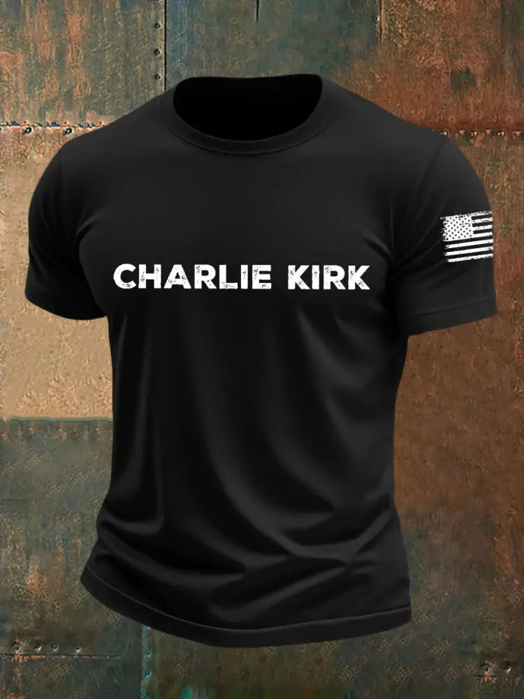Men’s Charlie Kirk Short-sleeved T-shirt Black / S