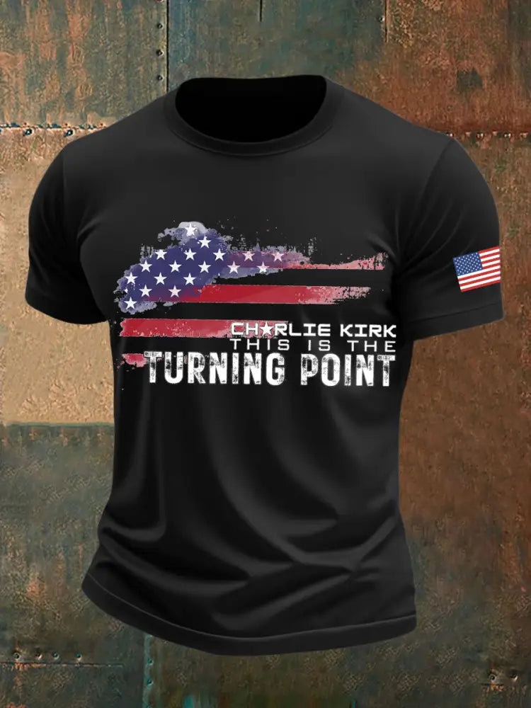 Men’s Charlie Kirk This is the Turning Point Printed T-shirt Black / S