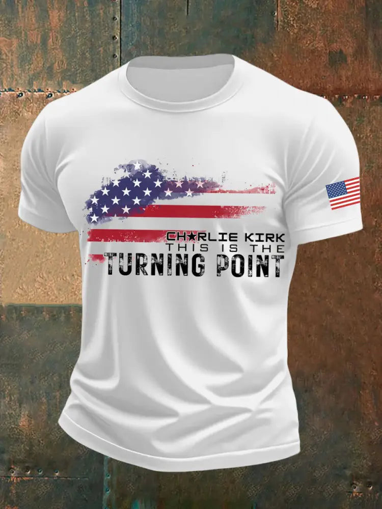 Men’s Charlie Kirk This is the Turning Point Printed T-shirt White / S