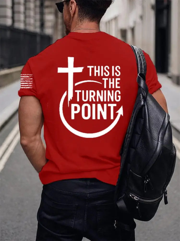 Men’s Charlie Kirk Turning Point USA Trump Commemorative Cotton Short-Sleeved T-Shirt