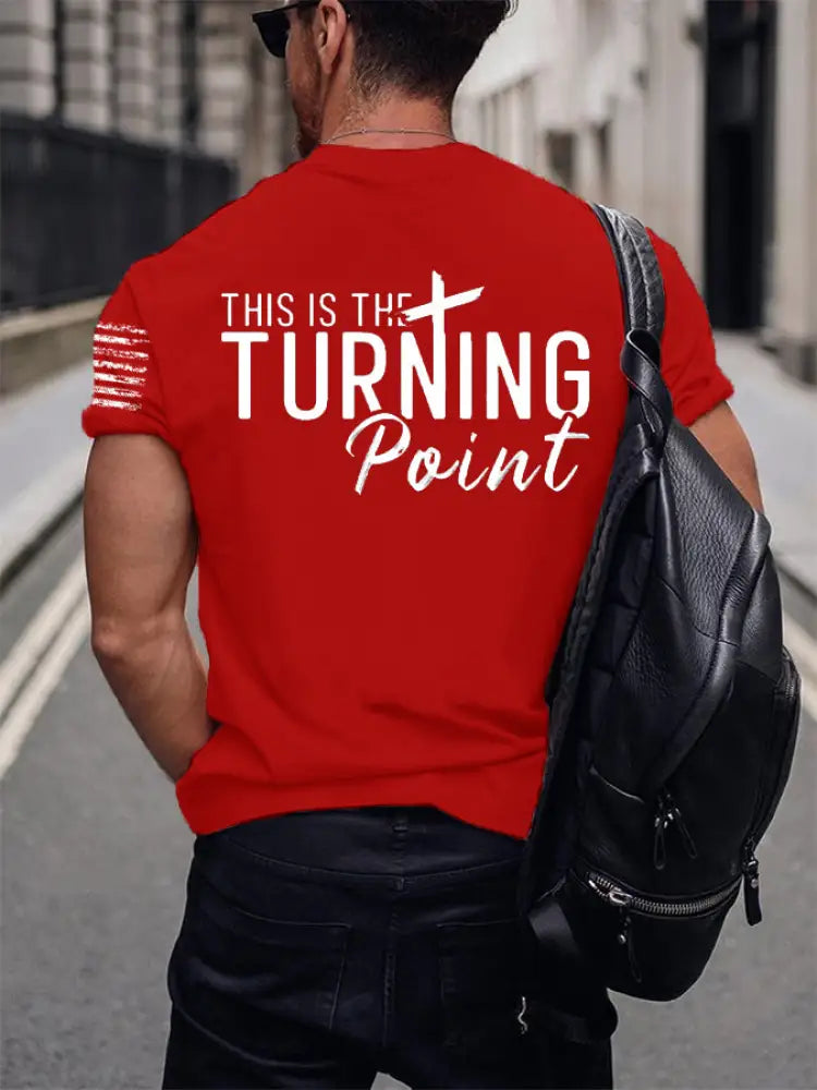 Men’s Charlie Kirk Turning Point USA Trump Commemorative Cotton Short-Sleeved T-Shirt