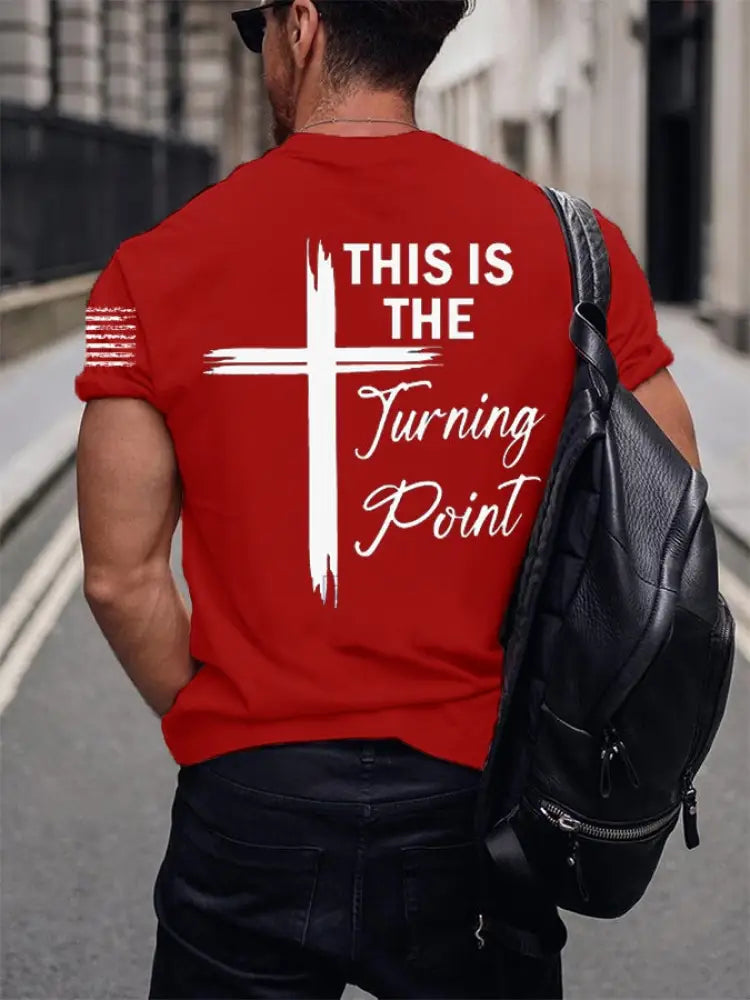 Men’s Charlie Kirk Turning Point USA Trump Commemorative Cotton Short-Sleeved T-Shirt