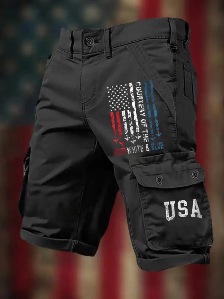 Men’s Courtesy Of The Red White And Blue Pants Shorts Black / S