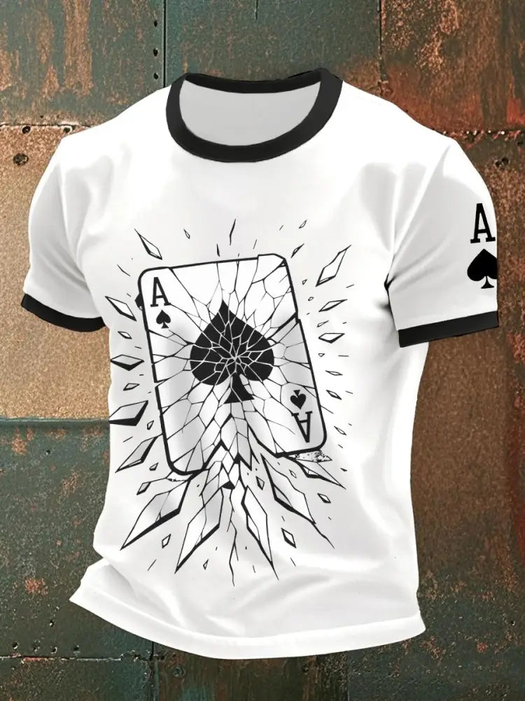 Men’s cracked ace of spades t-shirts White / S