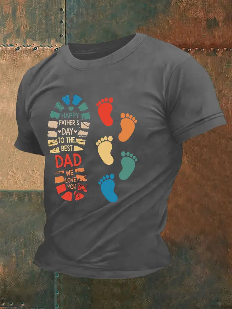 Men’s Father’s Day Printed Casual T-Shirt Dark Gray / S