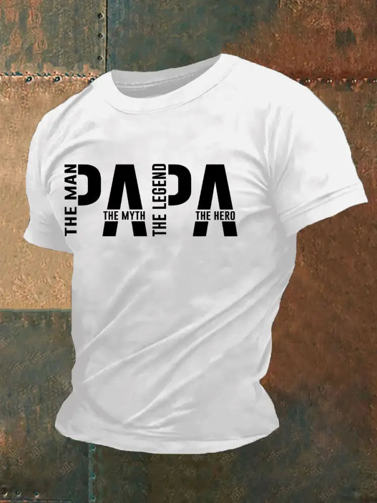 Men’s Father’s Day Printed Casual T-Shirt White / S