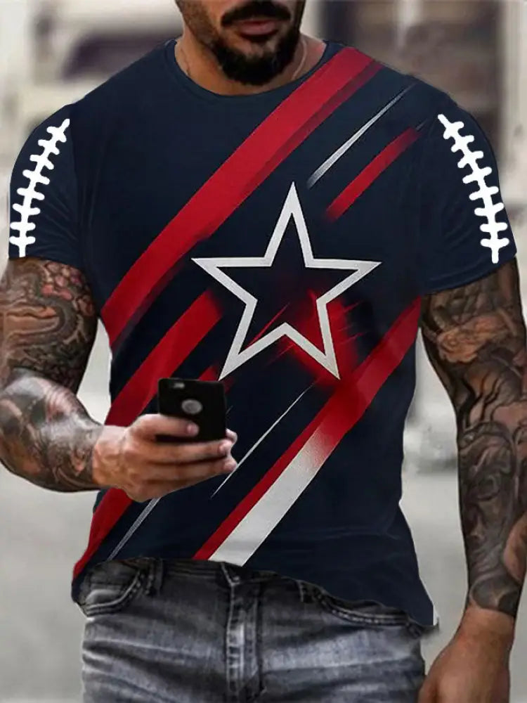 Men’s Football Fans Gameday Printed T shirt As picture / S