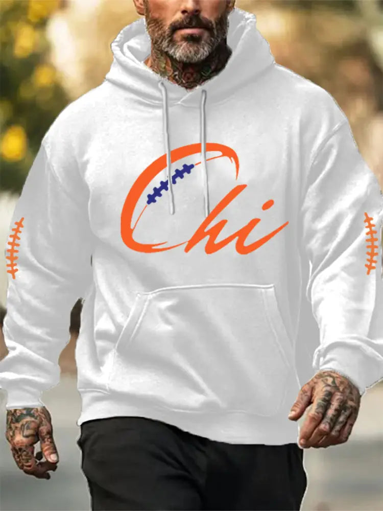 Men’s Football Fans Lovers Gameday Casual Hoodie White / S