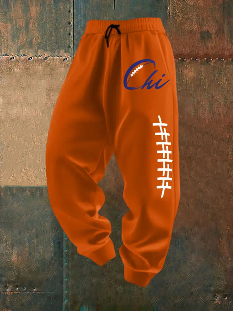 Men’s Football Fans Lovers Gameday Casual Pants Orange / S