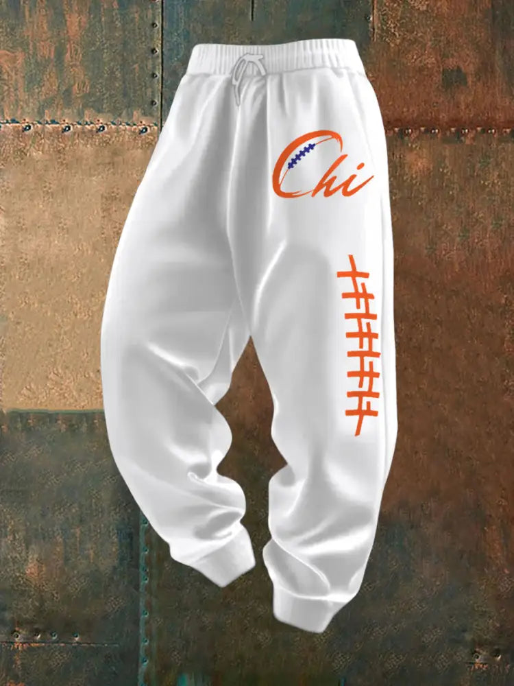 Men’s Football Fans Lovers Gameday Casual Pants White / S