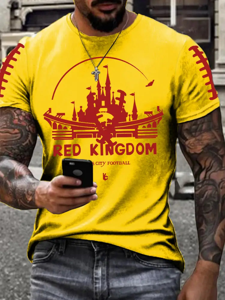 Men’s Football Fans Lovers Gameday Casual short sleeves t shirt Yellow / S