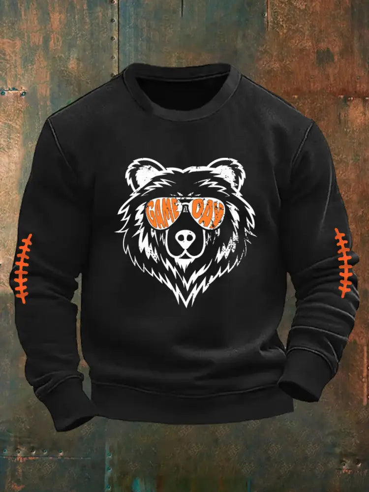 Men’s Football Fans Lovers Gameday Casual Sweatshirt Black / S