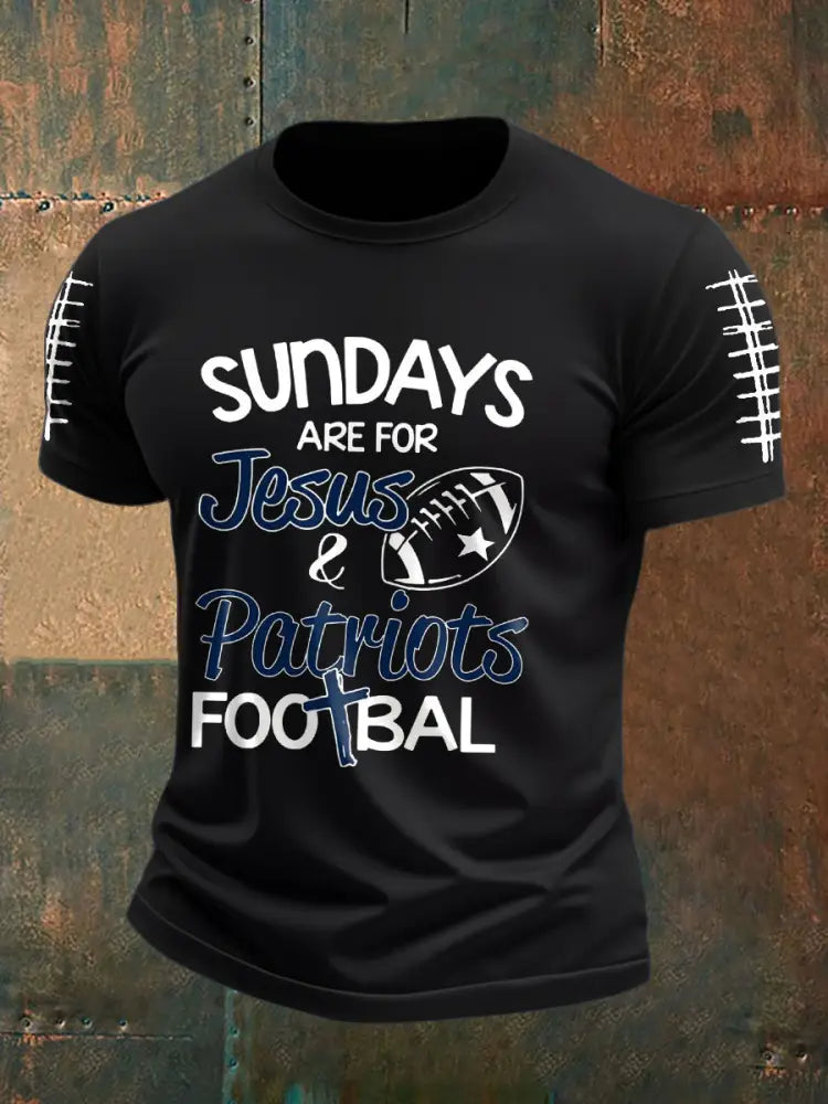 Men’s Football Fans Lovers Gameday Printed T shirt Black / S