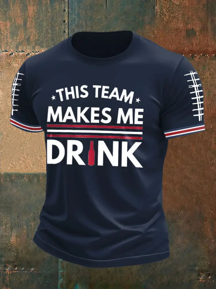 Men’s Football Fans Lovers Gameday Printed T shirt Navy Blue / S