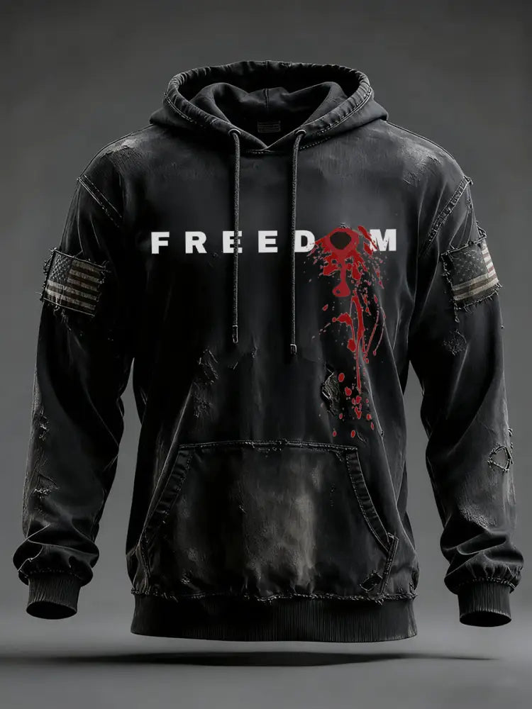 Men’s ’FREEDOM’ Hooded Sweatshirt Black / S