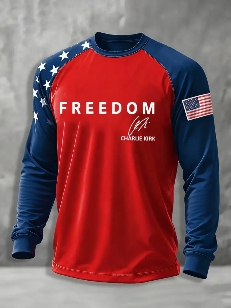 Men’s Freedom Is Not Free R.I.P Charlie Kirk Casual Long Sleeve T-shirt Red / S