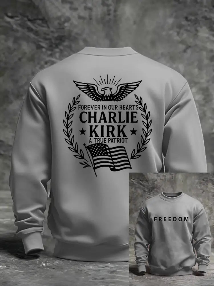Men’s Freedom Is Not Free R.I.P Charlie Kirk Long Sleeve Sweater Light Gray / S