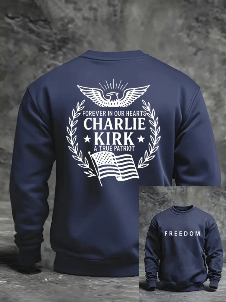 Men’s Freedom Is Not Free R.I.P Charlie Kirk Long Sleeve Sweater Navy Blue / S
