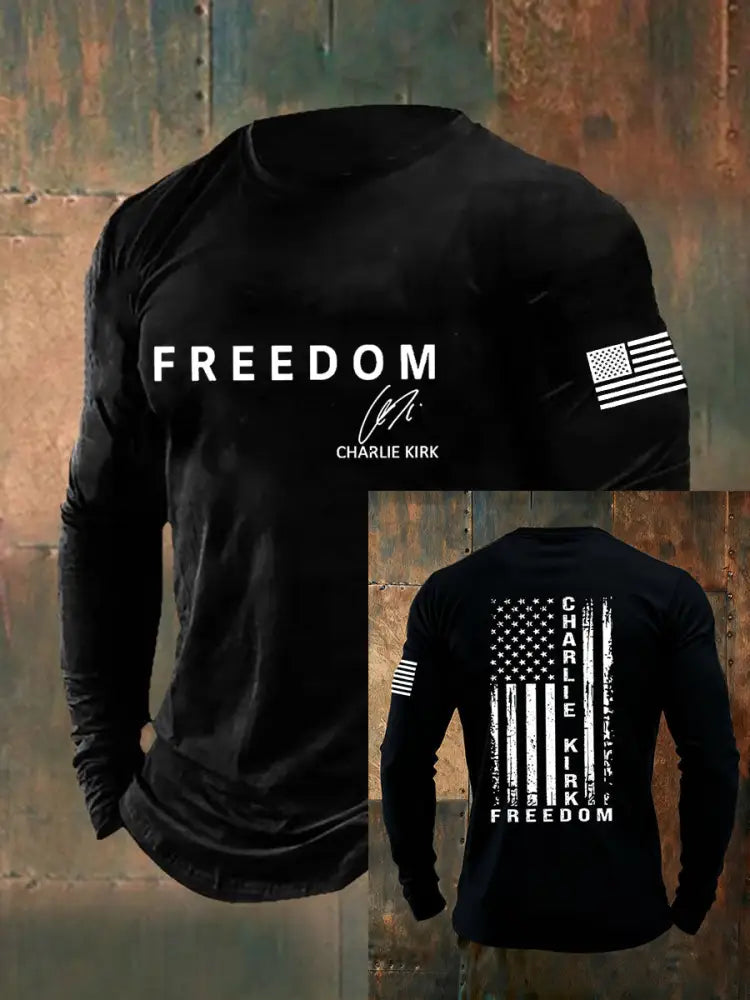 Men’s Freedom Is Not Free R.I.P Charlie Kirk Long Sleeve T-shirt Black / S