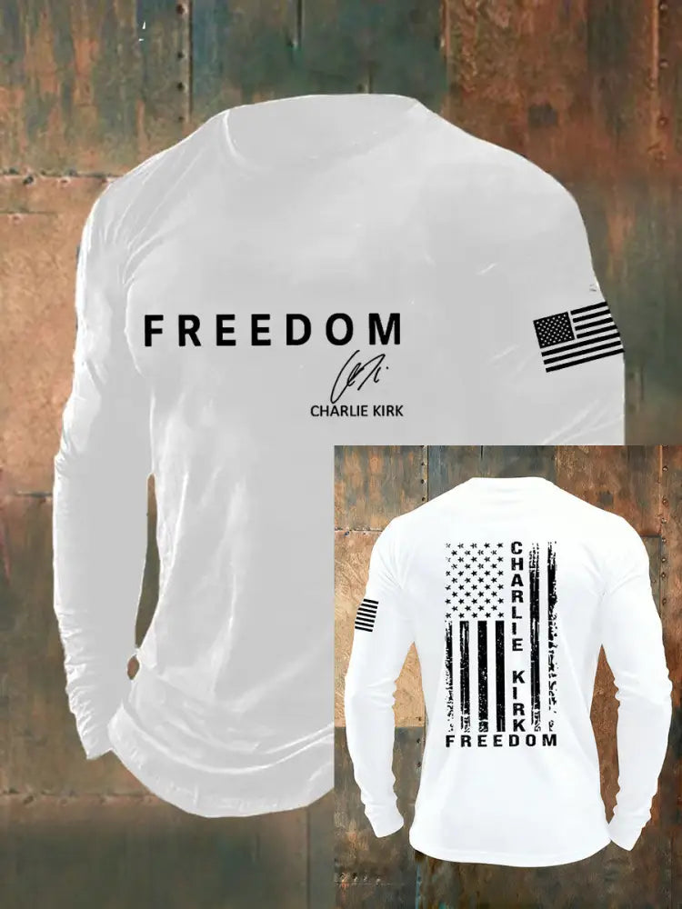 Men’s Freedom Is Not Free R.I.P Charlie Kirk Long Sleeve T-shirt White / S