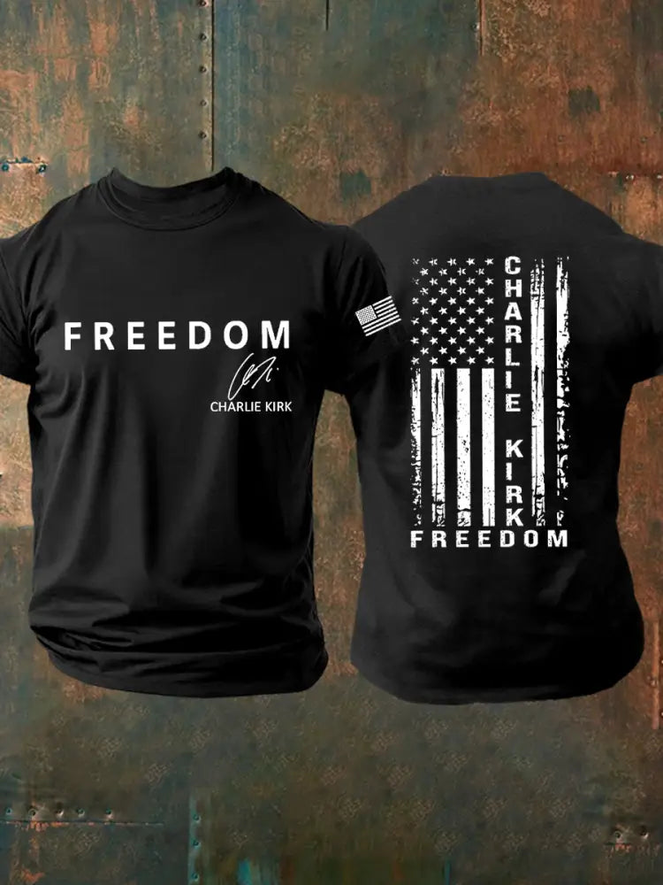 Men’s Freedom Is Not Free R.I.P Charlie Kirk Short Sleeve T-shirt Black / S