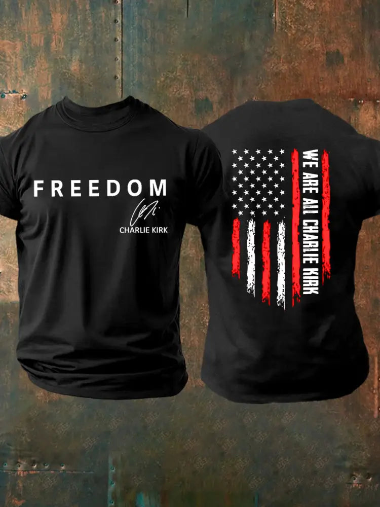 Men’s Freedom Is Not Free R.I.P Charlie Kirk Short Sleeve T-shirt Black / S