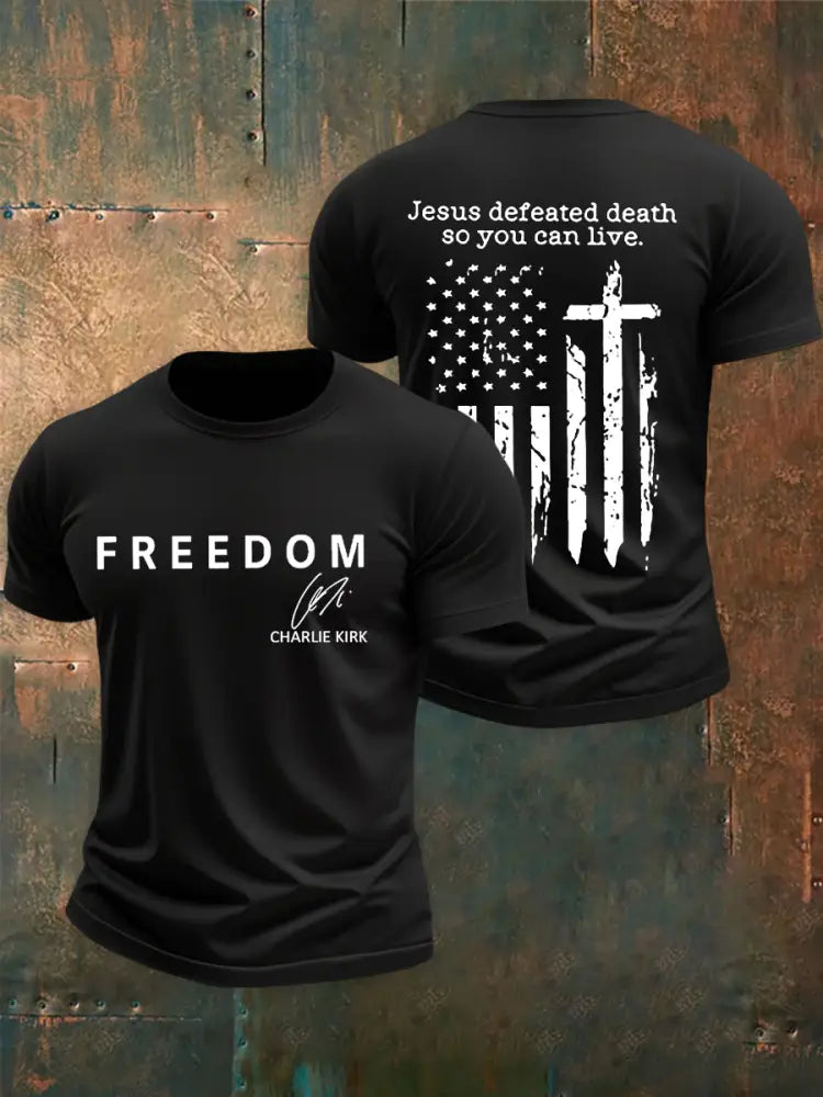 Men’s Freedom Is Not Free R.I.P Charlie Kirk Short Sleeve T-shirt Black / S